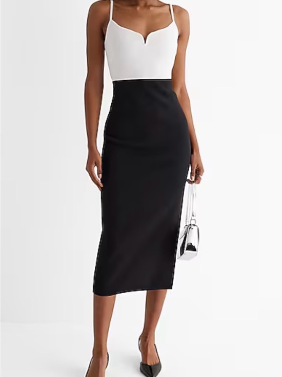 Express Dresses & Skirts - Express Black High-Waist Midi Pencil Skirt
